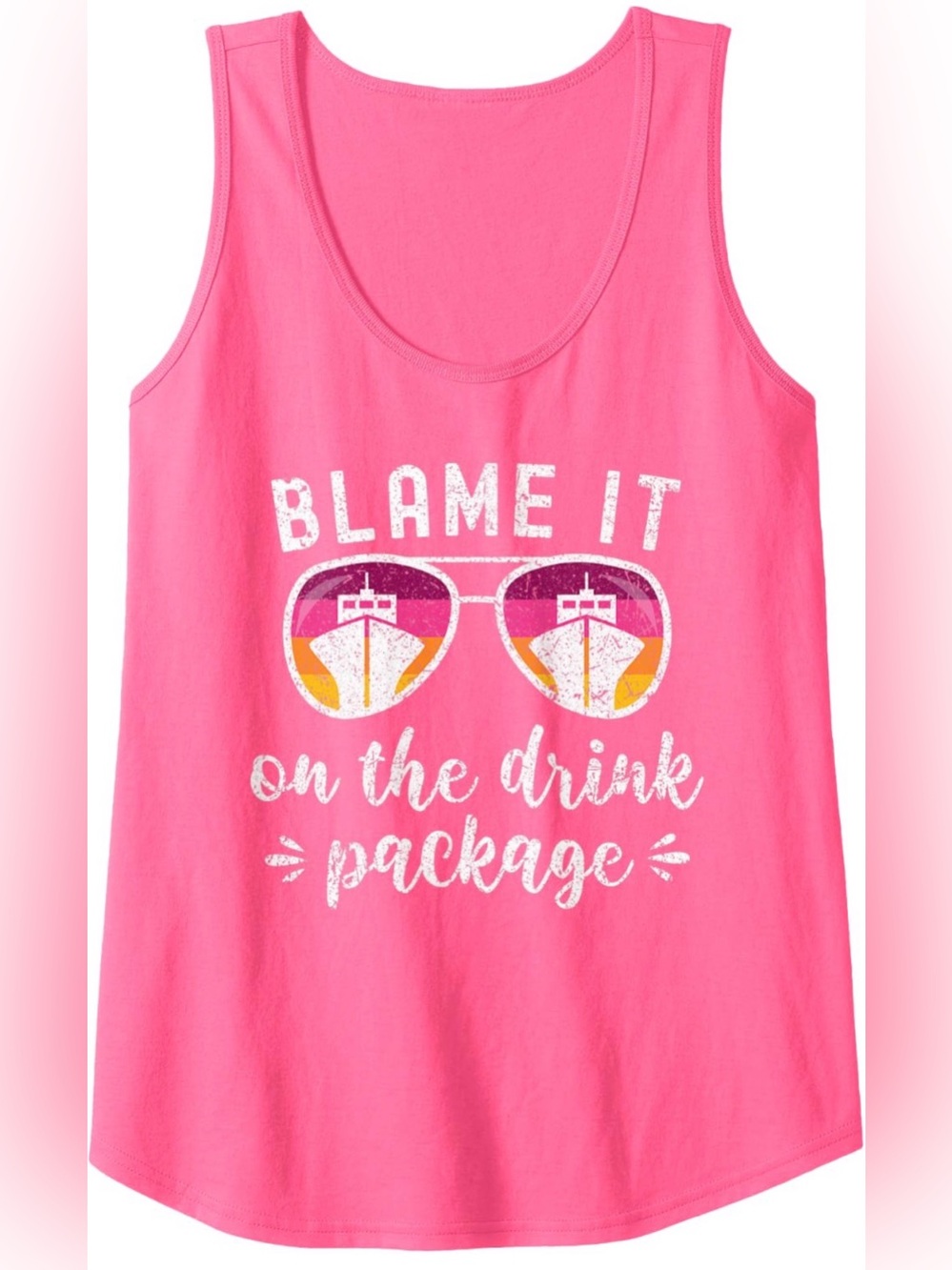 Blame It On The Drink Package Cruise Vacation Summer Beach Tank Top Medium